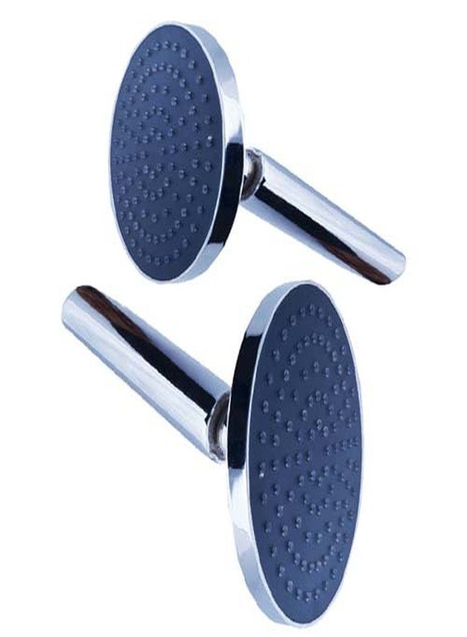 SHRUTI 5" cubic Round Single Flow ABS Shower Head with Round Shower Head arm . Overhead Bathroom Rain Shower With Rubbit Cleaning System (Chrome) with Free Wall flange And Teflon tap - (6005 , 1774 ,1375) - Image 1